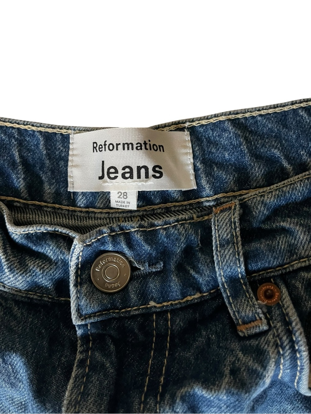 Reformation Blue High-Rise Wide Leg Jeans - Picture 6 of 6